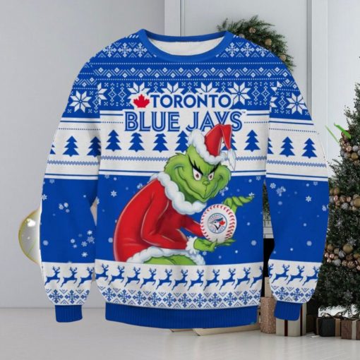 MLB Toronto Blue Jays Grinch AOP Ugly Christmas Sweater Christmas Gift For Men And Women