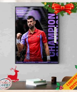 Magnificent Novak Djokovic Defeats Dimitrov A Record Extending Seventh Rolex Paris Masters Title ATP Masters 1000 Poster Canvas