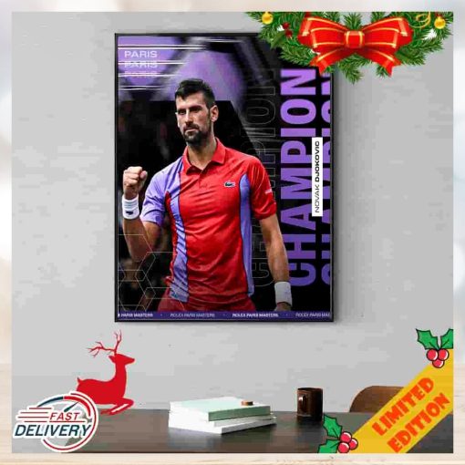 Magnificent Novak Djokovic Defeats Dimitrov A Record Extending Seventh Rolex Paris Masters Title ATP Masters 1000 Poster Canvas