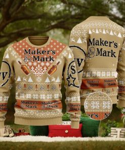 Maker’s Mark Whiskey Knitted Christmas 3D Sweater Gift Holidays