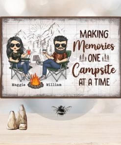 Making Memories One Campsite At A Time Gift For Camping Couples, Personalized Horizontal Poster