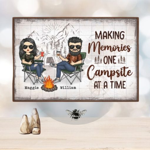 Making Memories One Campsite At A Time   Gift For Camping Couples, Personalized Horizontal Poster