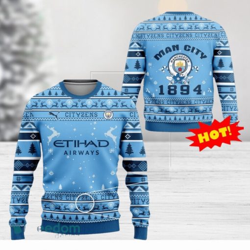 Manchester City FC Since 1894 3D Christmas Ugly Sweater