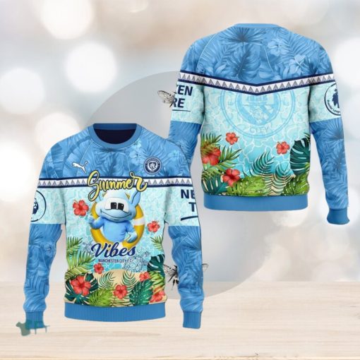 Manchester City Summer Vibers 3D Ugly Christmas Sweater