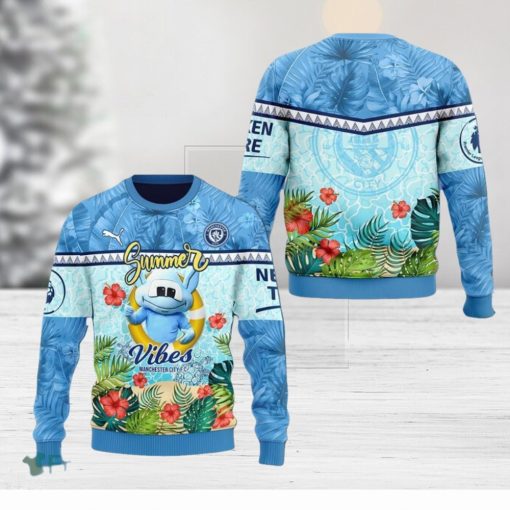 Manchester City Summer Vibers 3D Ugly Christmas Sweater