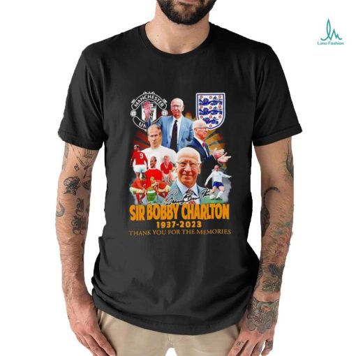 Manchester United Sir Bobby Charlton 1937 2023 thank you for the memories signature shirt