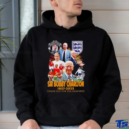 Manchester United Sir Bobby Charlton 1937 2023 thank you for the memories signature shirt