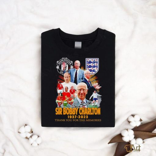 Manchester United Sir Bobby Charlton 1937 2023 thank you for the memories signature shirt