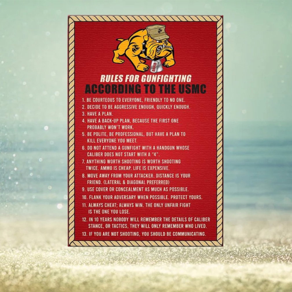 Marine Poster Rules For Gunfighting Pitbull Marine Marine Poster Rules For Gunfighting Pitbull Marine