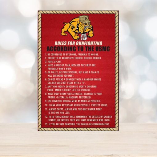 Marine Poster   Rules For Gunfighting   Pitbull Marine