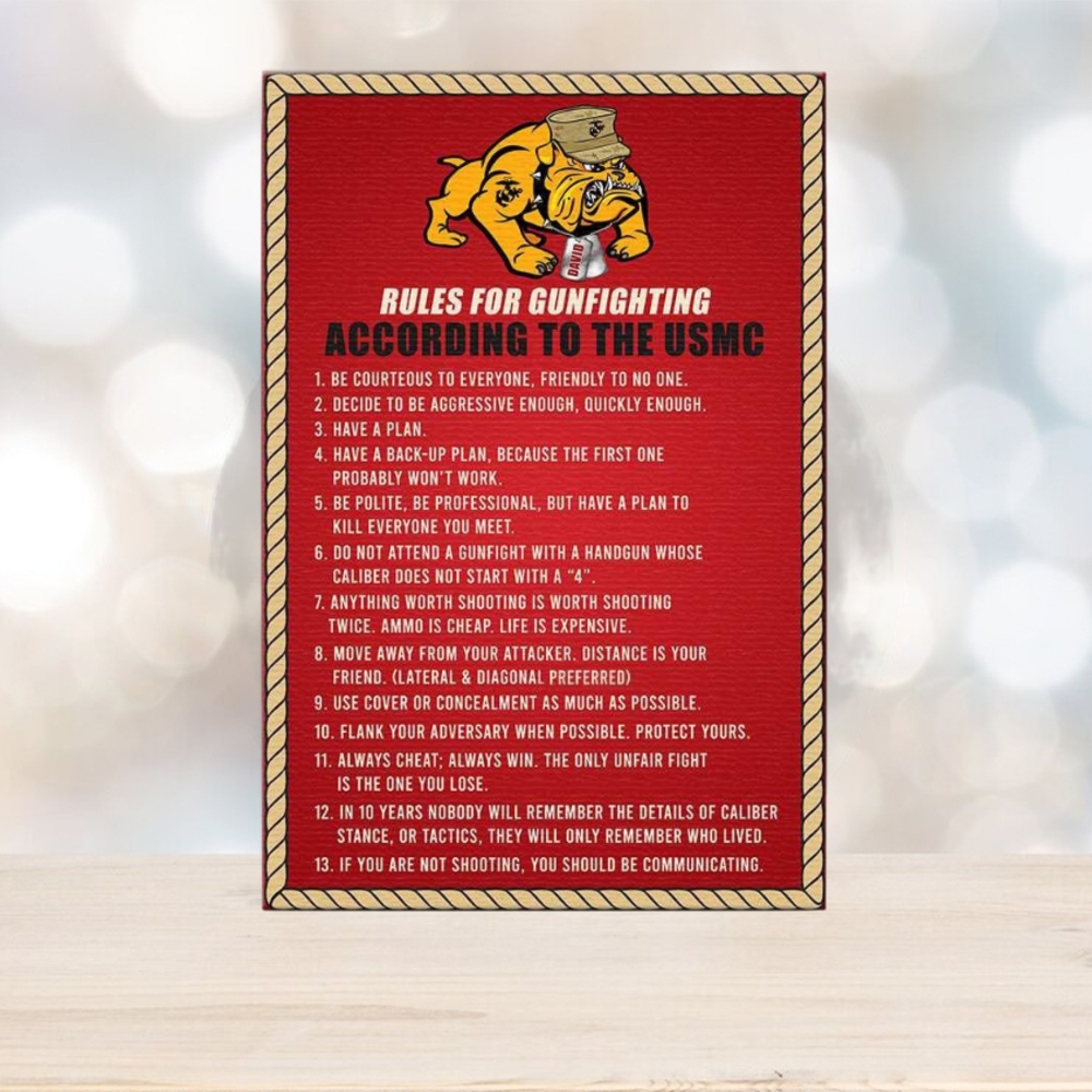 Marine Poster Rules For Gunfighting Pitbull Marine Marine Poster Rules For Gunfighting Pitbull Marine