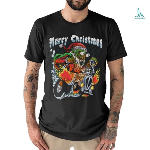 Marry Christmas Santa Monster Fink T shirt