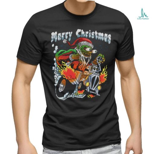 Marry Christmas Santa Monster Fink T shirt