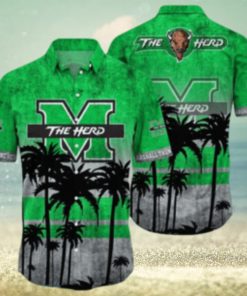 Marshall Thundering Herd Logo Coconut Tropical Hawaiian Shirt Beach Gift For Fans