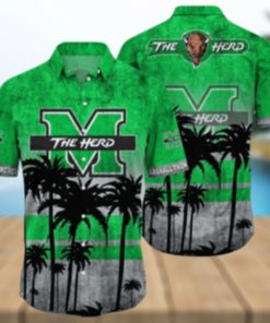 Marshall Thundering Herd Logo Coconut Tropical Hawaiian Shirt Beach Gift For Fans