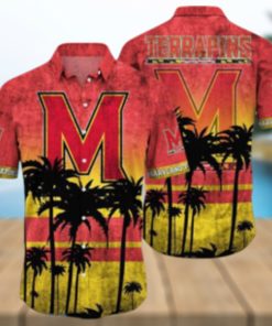Maryland Terrapins Logo Coconut Tropical Hawaiian Shirt Beach Gift For Fans