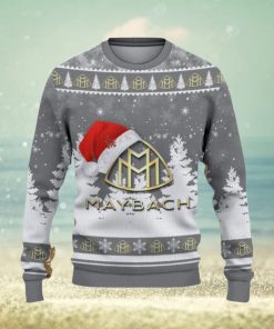 Maybach Logo Wearing Santa Hat Christmas Gift Ugly Christmas Sweater For Men And Women Gift