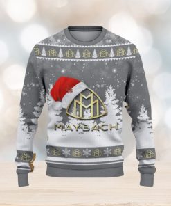 Maybach Logo Wearing Santa Hat Christmas Gift Ugly Christmas Sweater For Men And Women Gift