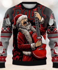 Men’s Casual Christmas Rock Crew Neck Ugly Sweater