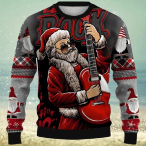 Men’s Casual Christmas Rock Crew Neck Ugly Sweater