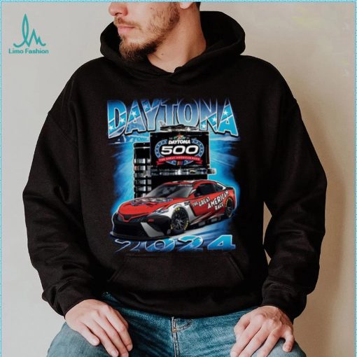 Men’s Checkered Flag Sports Blue 2024 Daytona 500 Champions T Shirt