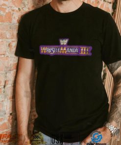 Men's Ripple Junction Black WrestleMania III Logo T Shirt