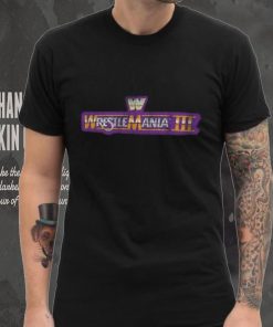 Men's Ripple Junction Black WrestleMania III Logo T Shirt