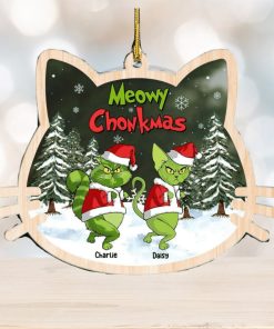 Meowy Chonkmas, Gift For Cat Lover, Personalized Acrylic Ornament