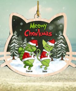 Meowy Chonkmas, Gift For Cat Lover, Personalized Acrylic Ornament