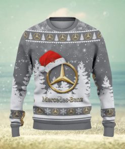 Mercedes Benz Logo Wearing Santa Hat Christmas Gift Ugly Christmas Sweater For Men And Women Gift