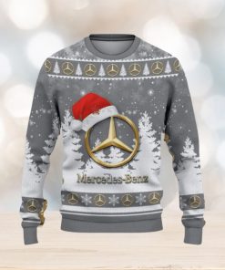 Mercedes Benz Logo Wearing Santa Hat Christmas Gift Ugly Christmas Sweater For Men And Women Gift