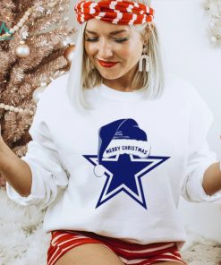 Merry Christmas Dallas Cowboys football Santa hat logo funny shirt