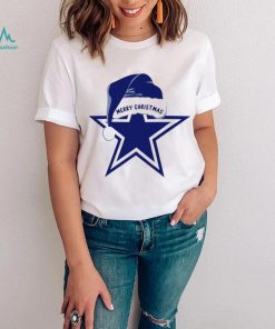 Merry Christmas Dallas Cowboys football Santa hat logo funny shirt