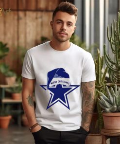 Merry Christmas Dallas Cowboys football Santa hat logo funny shirt