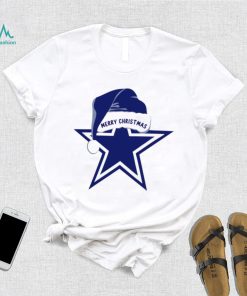 Merry Christmas Dallas Cowboys football Santa hat logo funny shirt