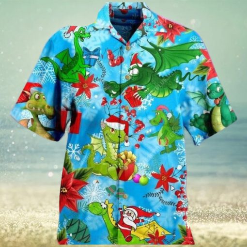 Merry Christmas Dragon Unisex Hawaiian Shirt High Quality Cotton Luxury Style