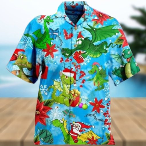 Merry Christmas Dragon Unisex Hawaiian Shirt High Quality Cotton Luxury Style