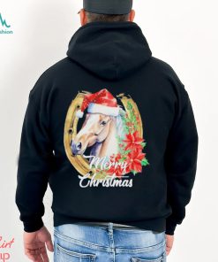 Merry Christmas Horse Face Inside Horseshoe Christmas Horse Shirt0