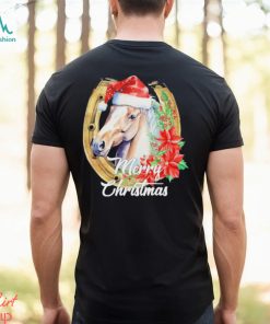 Merry Christmas Horse Face Inside Horseshoe Christmas Horse Shirt3