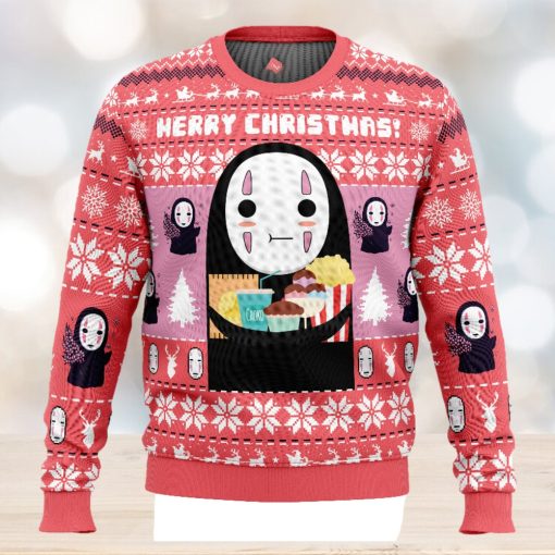 Merry Christmas No Face Spirited Away Ugly Christmas Sweater