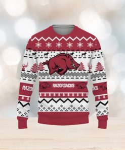 Merry Christmas Snow Pattern Funny Cute Arkansas Razorbacks Gifts Unisex Sweater