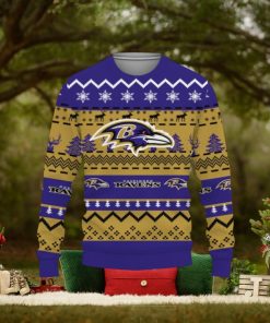 Merry Christmas Snow Pattern Funny Cute Baltimore Ravens Gifts Unisex Sweater