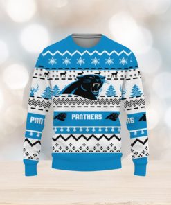 Merry Christmas Snow Pattern Funny Cute Carolina Panthers Gifts Unisex Sweater