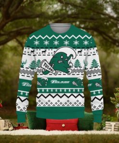 Merry Christmas Snow Pattern Funny Cute Tulane Green Wave Gifts Unisex Sweater