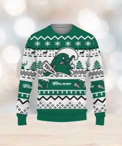 Merry Christmas Snow Pattern Funny Cute Tulane Green Wave Gifts Unisex Sweater