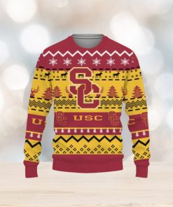 Merry Christmas Snow Pattern Funny Cute USC Trojans Gifts Unisex Sweater