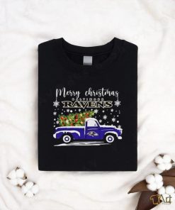 Merry Christmas Truck Baltimore Ravens Shirt