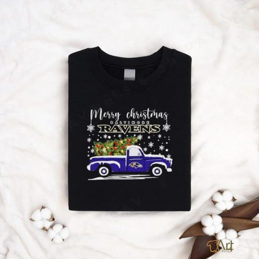 Merry Christmas Truck Baltimore Ravens Shirt