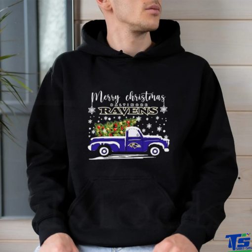 Merry Christmas Truck Baltimore Ravens Shirt