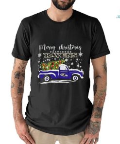 Merry Christmas Truck Baltimore Ravens Shirt